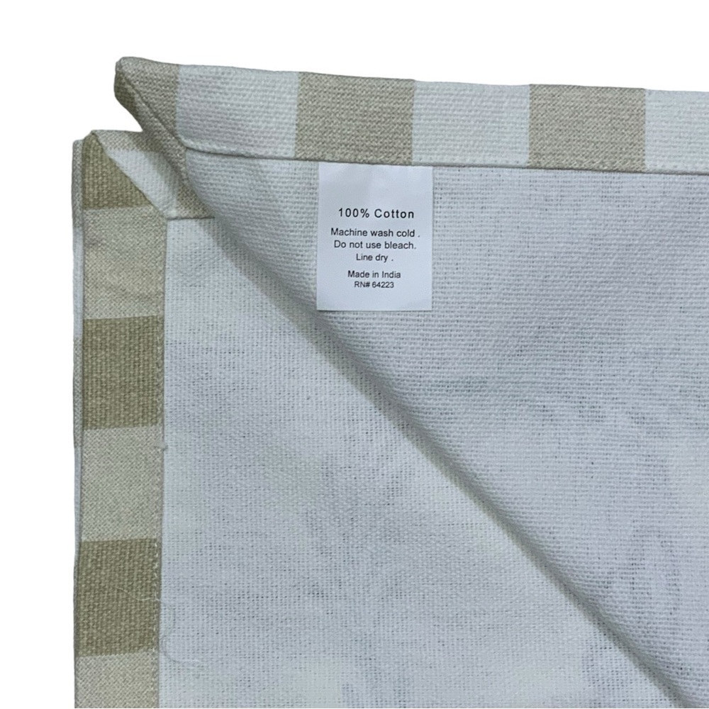 Nantucket Table Runner Buffalo Check Cotton Fabric Farmhouse Plaid Neutral 13x72 - Picture 5 of 16